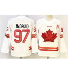 Men Canada Hockey 97 Connor McDavid White With A Patch Stitched Jersey Men Canada Hockey 97 Connor McDavid White With A Patch Stitched Jersey