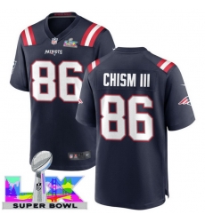 Men Women youth New England Patriots #86 Efton Chism III 2025 2026 Super Bowl LX F U S E Stitched NFL Jersey Blue