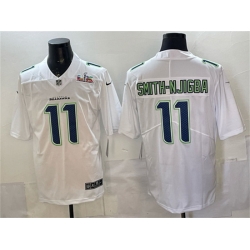 Men Seattle Seahawks 11 Jaxon Smith Njigba White 2025 Super Bowl LX Patch Tundra Fashion Vapor Untouchable Limited Stitched Football Jersey