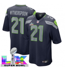 Men Women Youth Seattle Seahawks #21 Devon Witherspoon 2025 2026 Super Bowl LX F U S E Stitched NFL Jersey Blue