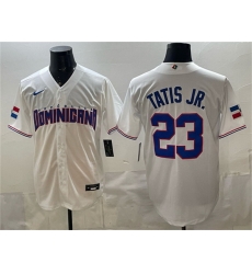 Men Dominican Republic Baseball Fernando Tatis Jr White World Baseball Classic Stitched Jersey Men Dominican Republic Baseball Fernando Tatis Jr White World Baseball Classic Stitched Jersey