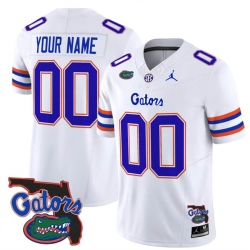Men Florida Gators ACTIVE PLAYER Custom White 2024 F U S E  Florida Patch Vapor Limited Stitched Football Jersey