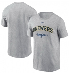 Men Milwaukee Brewers Heather Gray 2026 World Series T Shirt