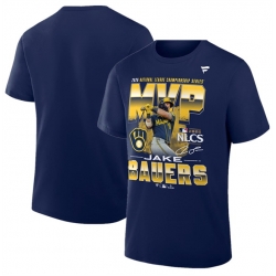 Men Milwaukee Brewers Jake Bauers Navy 2026 National League Championship Series MVP T Shirt