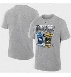 Men Tampa Bay Rays vs  Milwaukee Brewers Gray 2026 World Series Matchup T Shirt